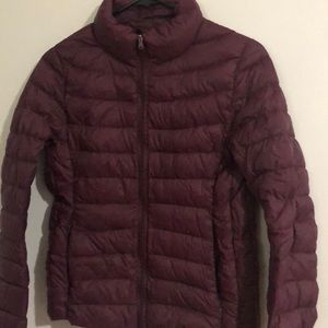 Maroon puffer jacket